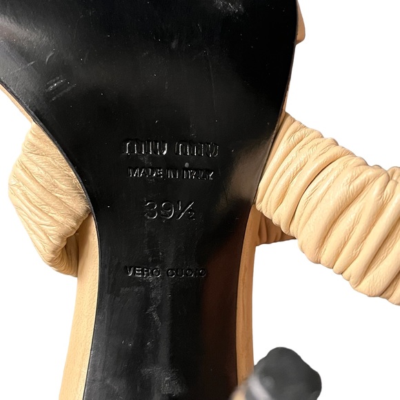 Miu Miu Stud Nappa Strap Mule Heel Sandals Shoes size 39.5 - Picture 12 of 12